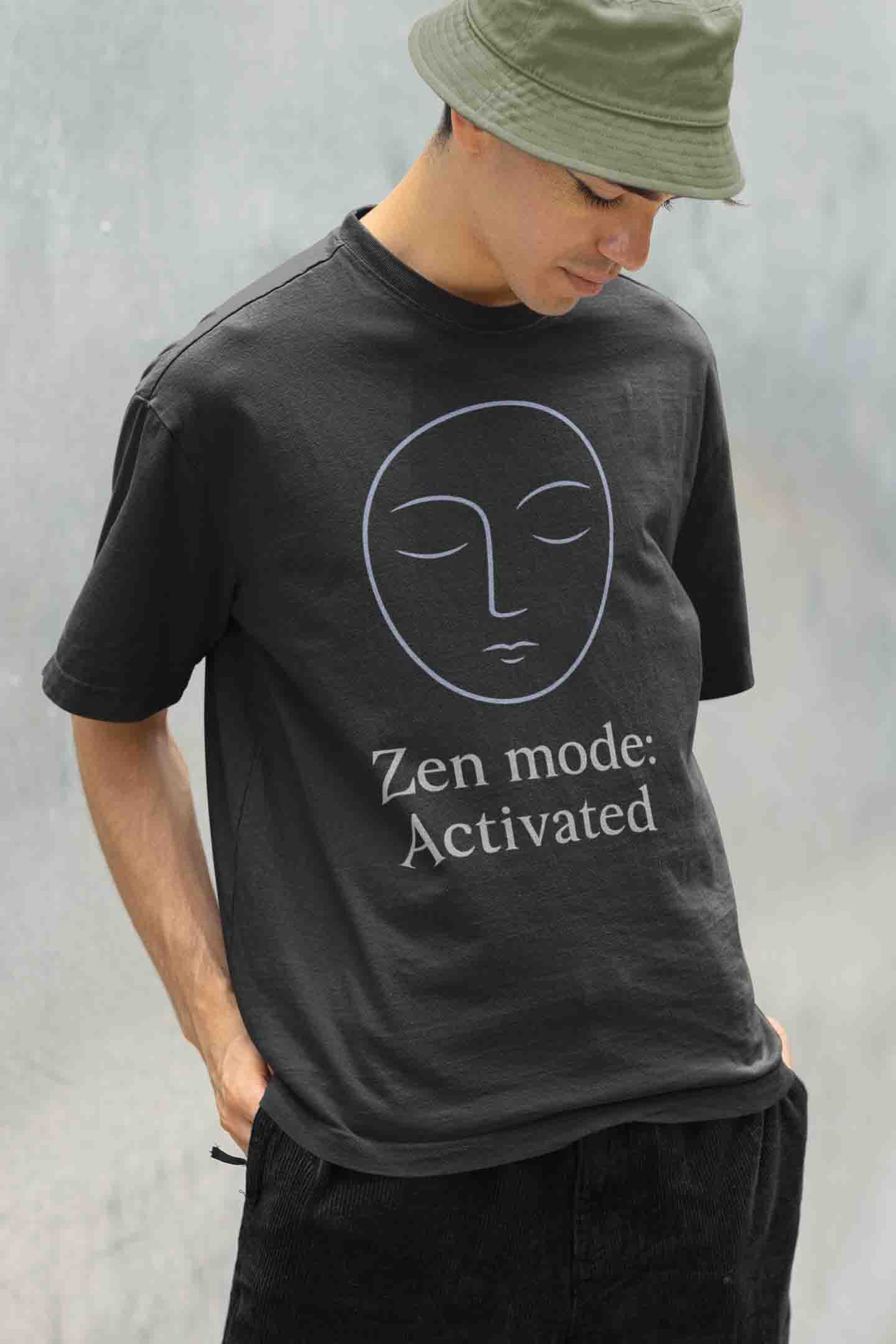 Zen Mode: Activated (Black) - Men Oversized Tee