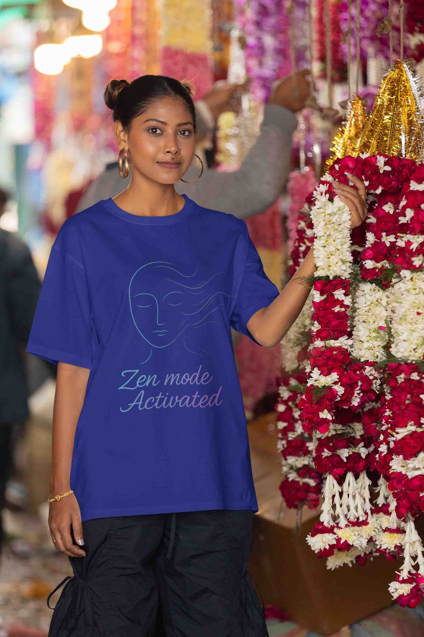 Zen Mode: Activated (Royal Blue) - Women Oversized Tee
