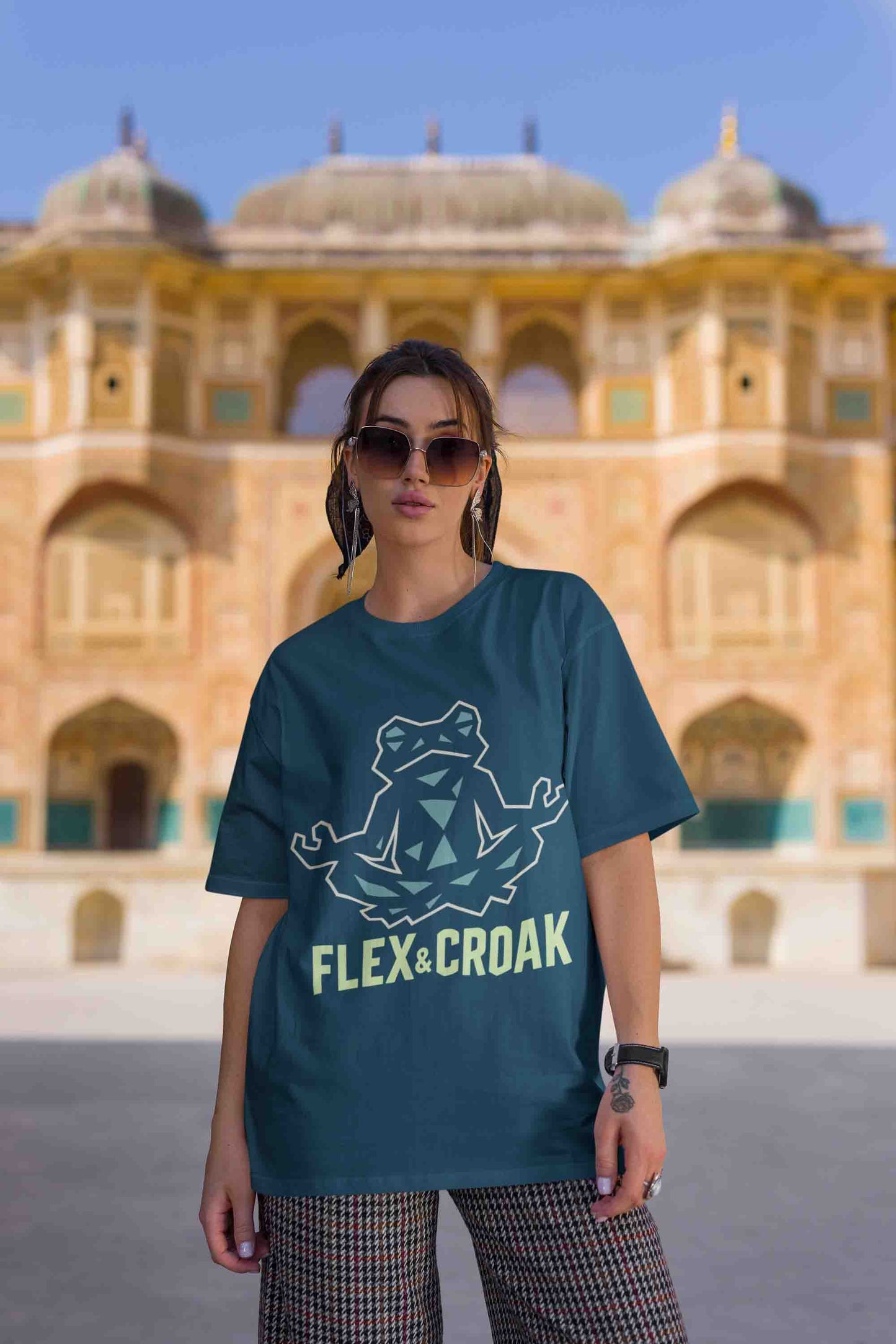 Flex & Croak - Women (Navy Blue) Oversized Tee