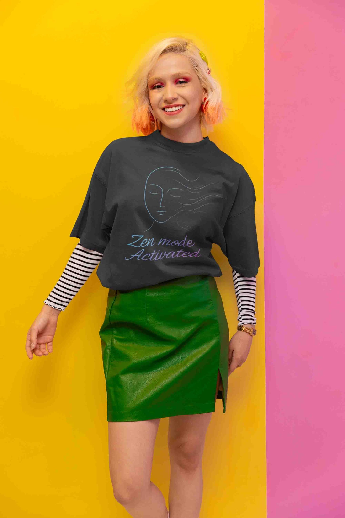 Zen Mode: Activated (Black) - Women Oversized Tee