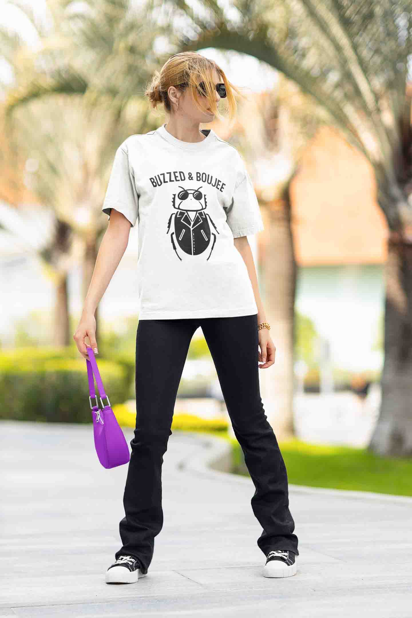 Buzzed & Boujee Oversized Tee-Women