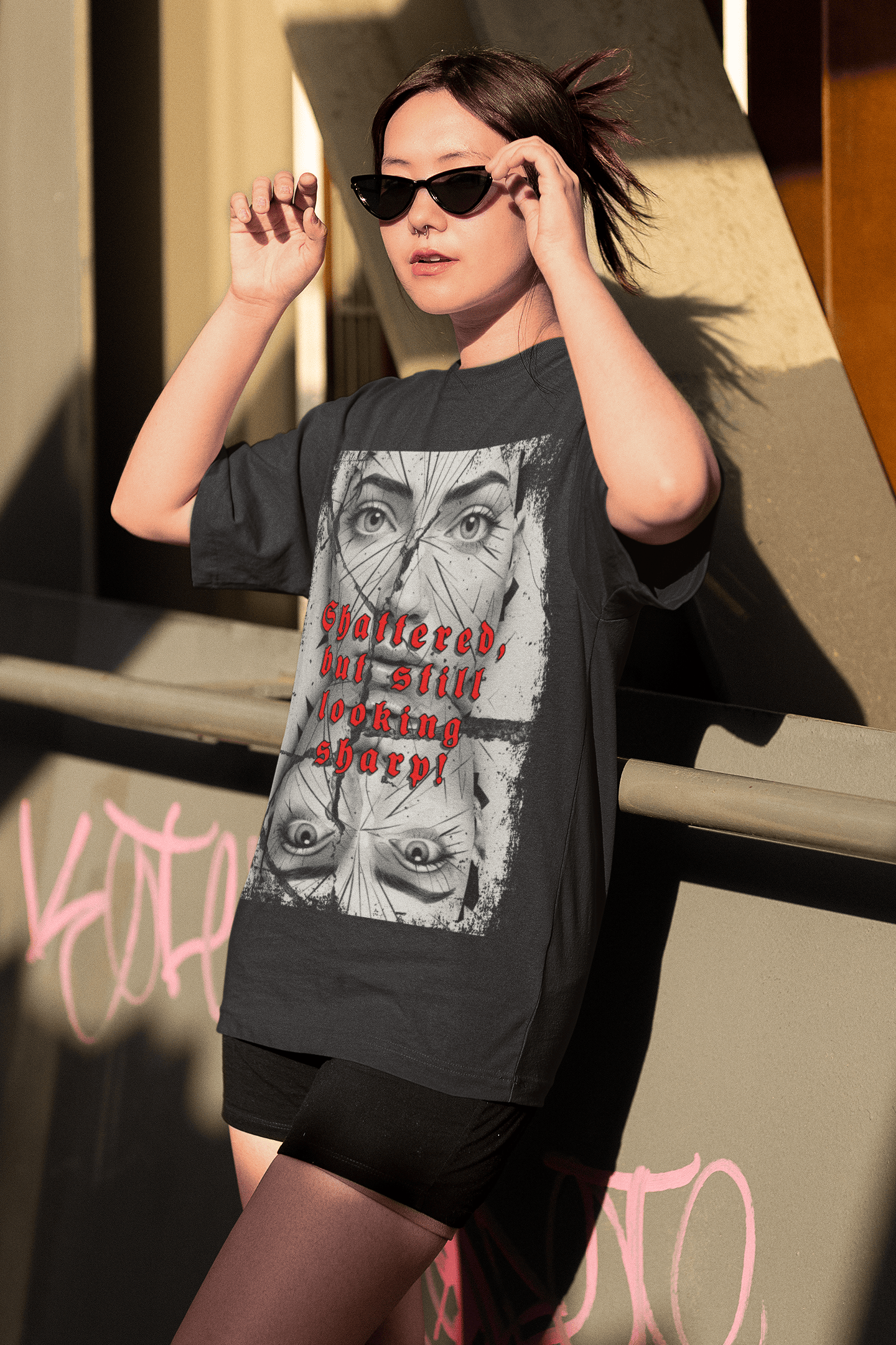 Shattered Reflections Oversized T-Shirt | The OddBall Wagon