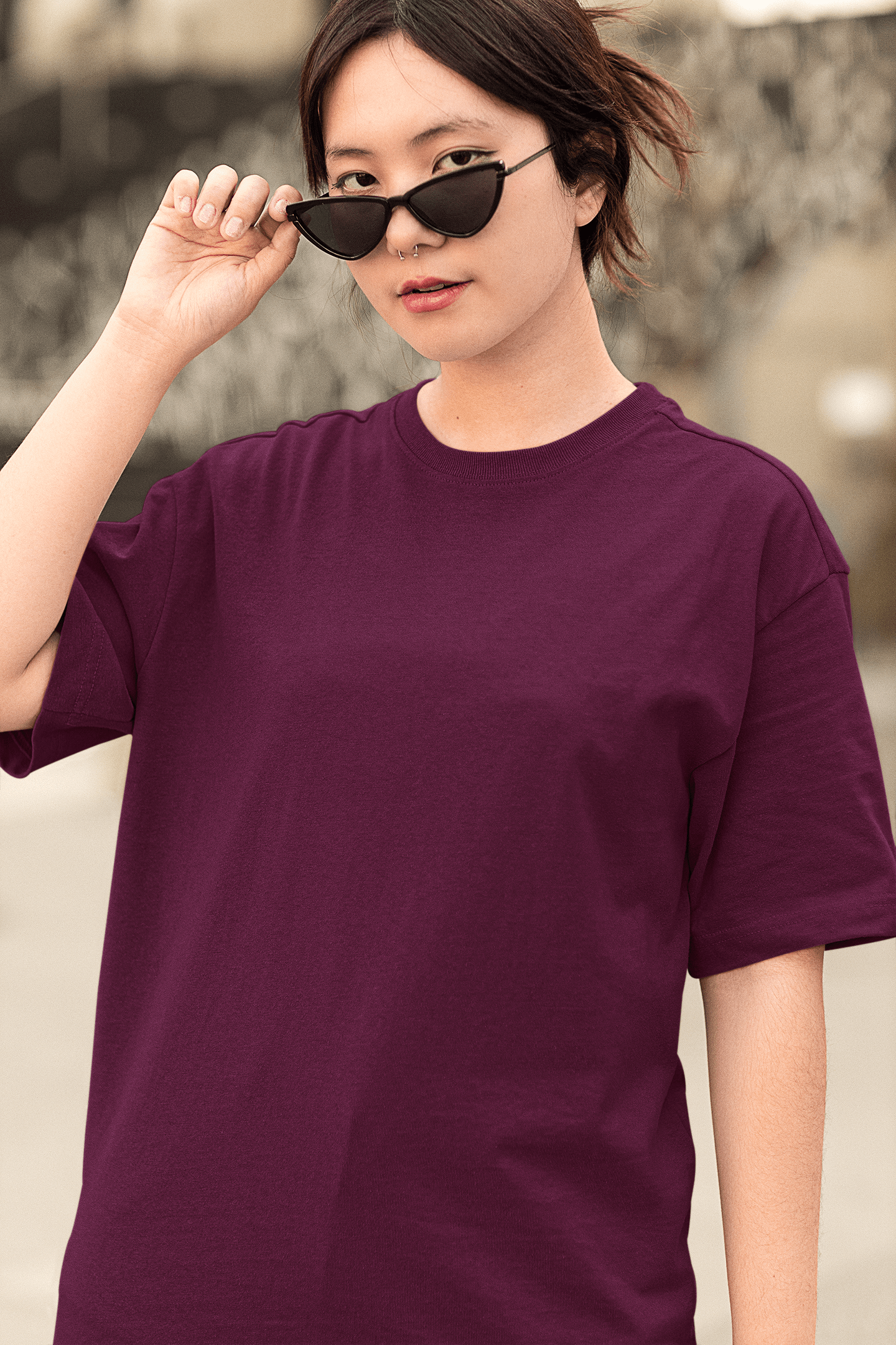 Women’s Oversized T-Shirt – Burgundy