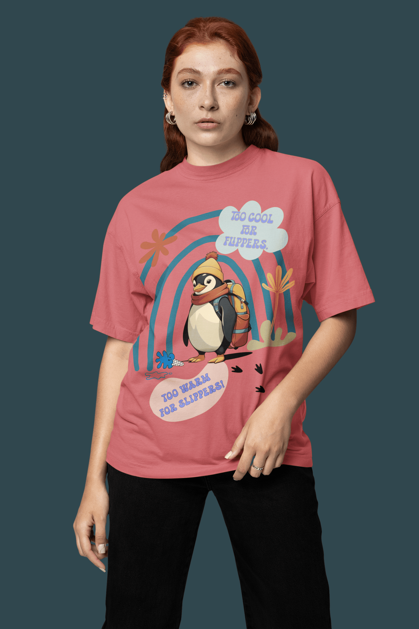 Cool Penguin Oversized T-Shirt | The OddBall Wagon