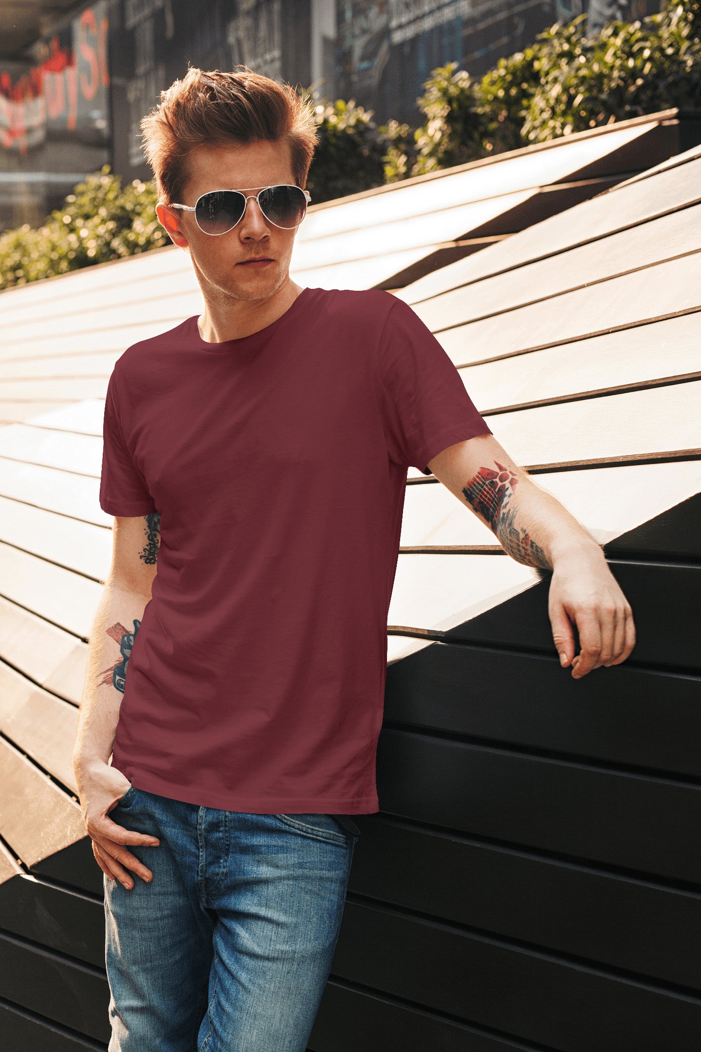 Men's Classic Fit T-Shirt - Maroon | The OddBall Wagon