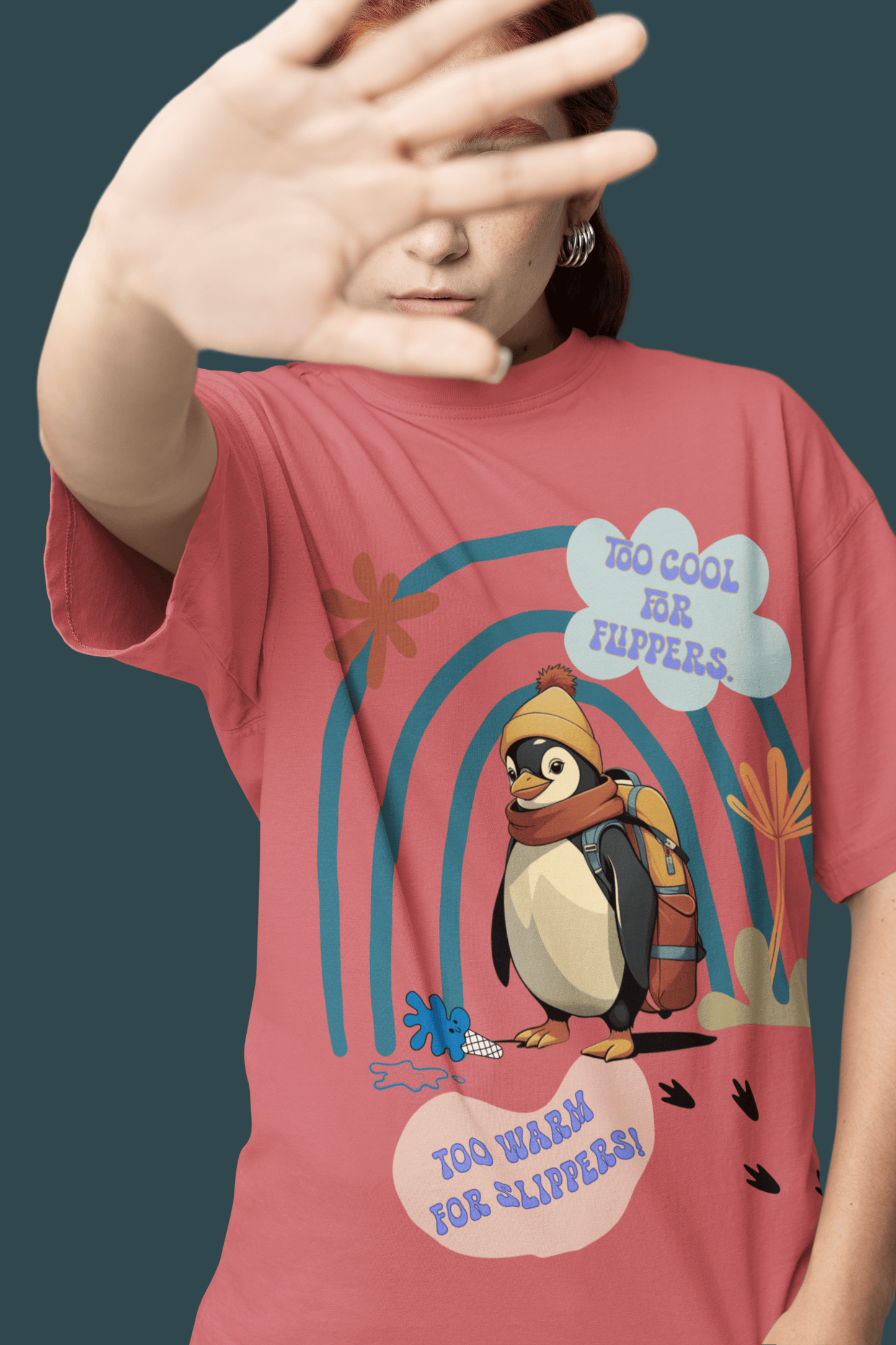 Cool Penguin Oversized T-Shirt | The OddBall Wagon