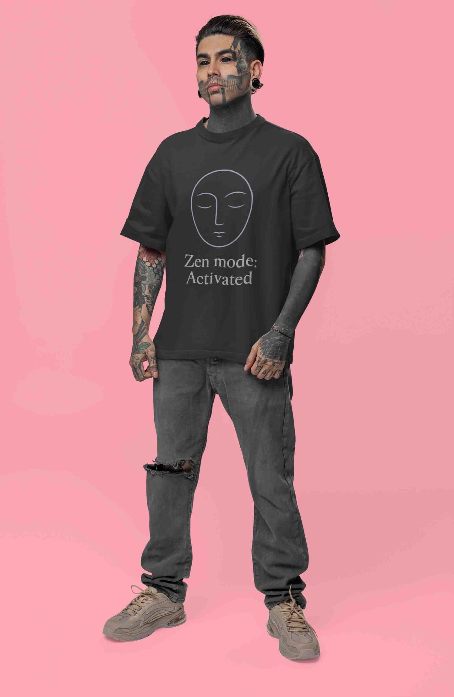 Zen Mode: Activated (Black) - Men Oversized Tee