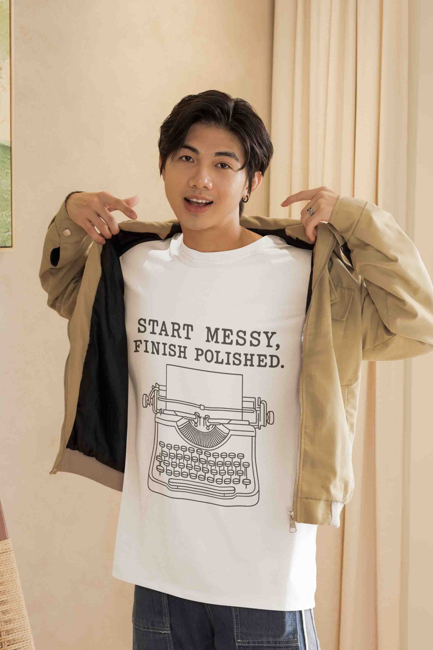 Start Messy, Finish Polished - Men Oversized Tee