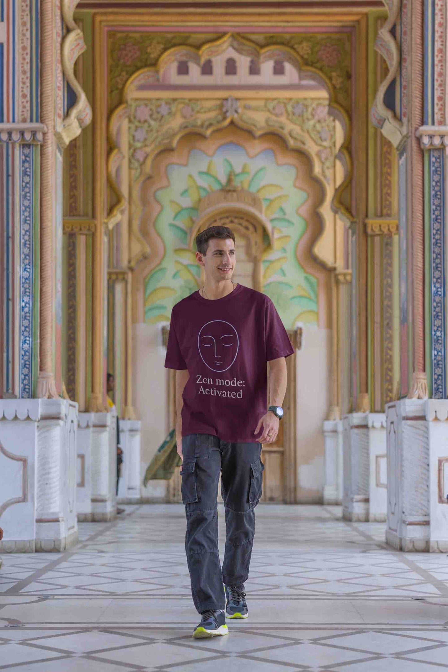 Zen Mode: Activated (Burgundy) - Men Oversized Tee