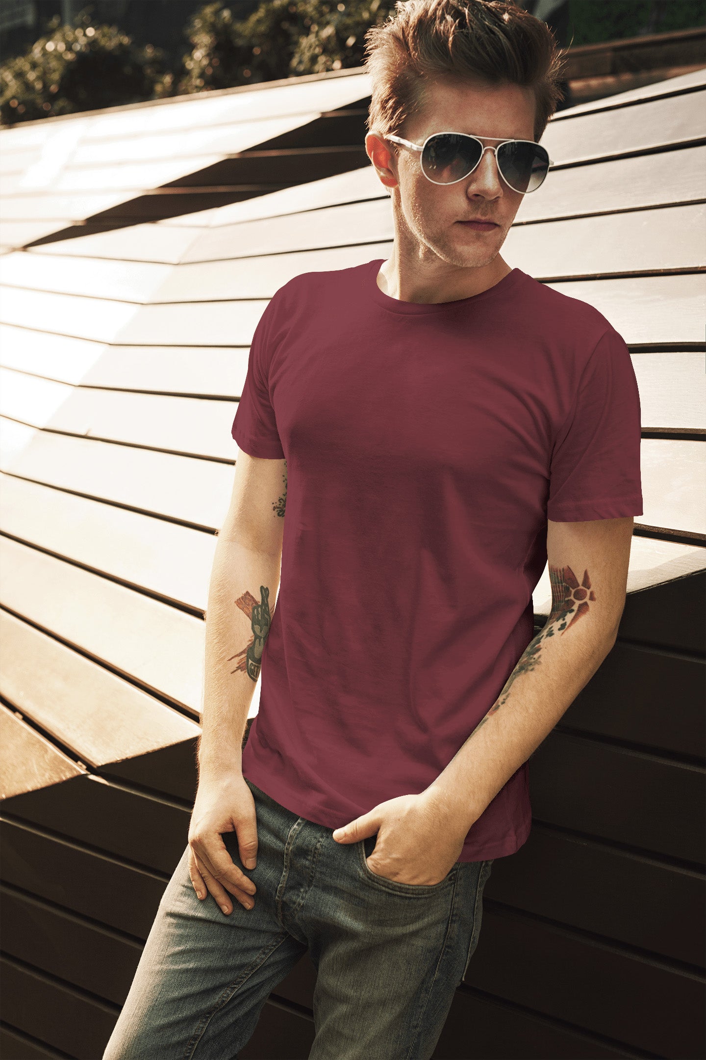 Men's Classic Fit T-Shirt - Maroon | The OddBall Wagon