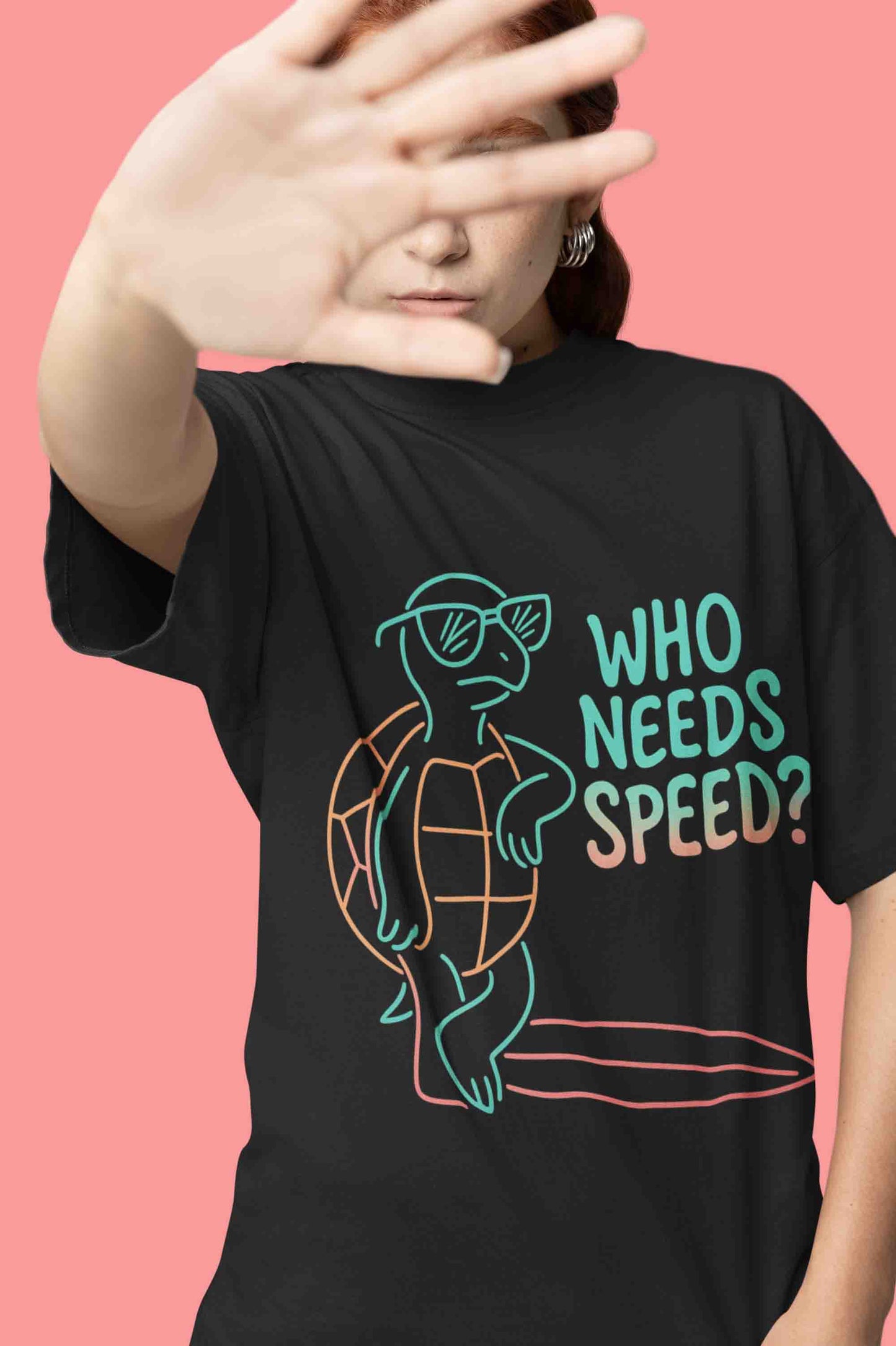 Who Needs Speed? Women Oversized Tee (Black)