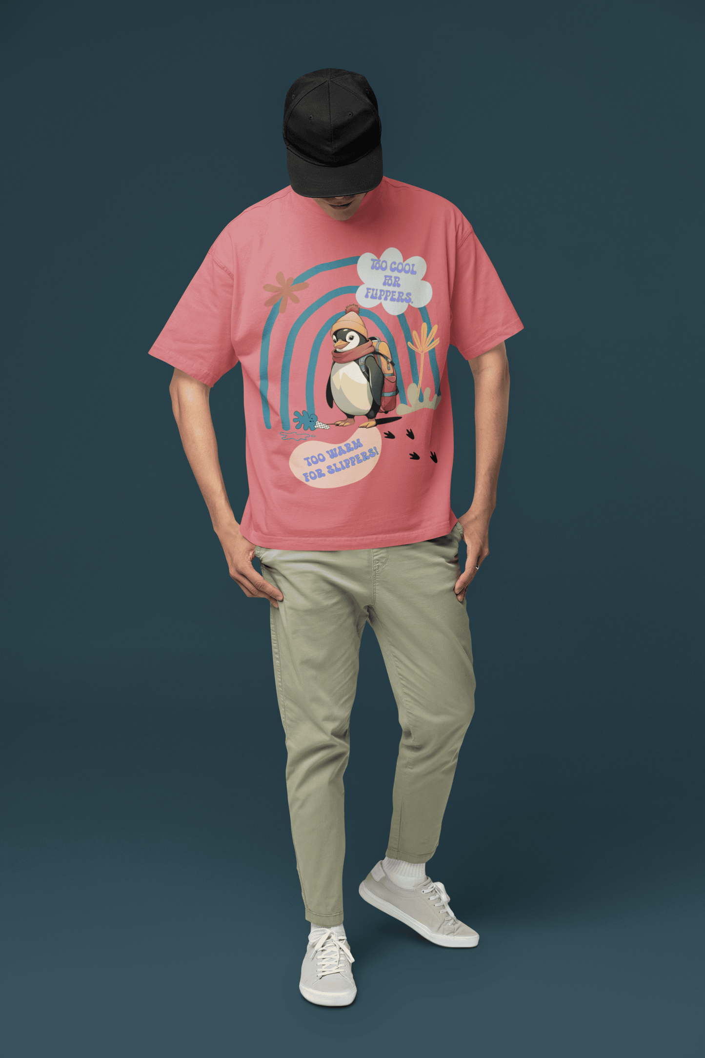 Cool Penguin Oversized T-Shirt | The OddBall Wagon
