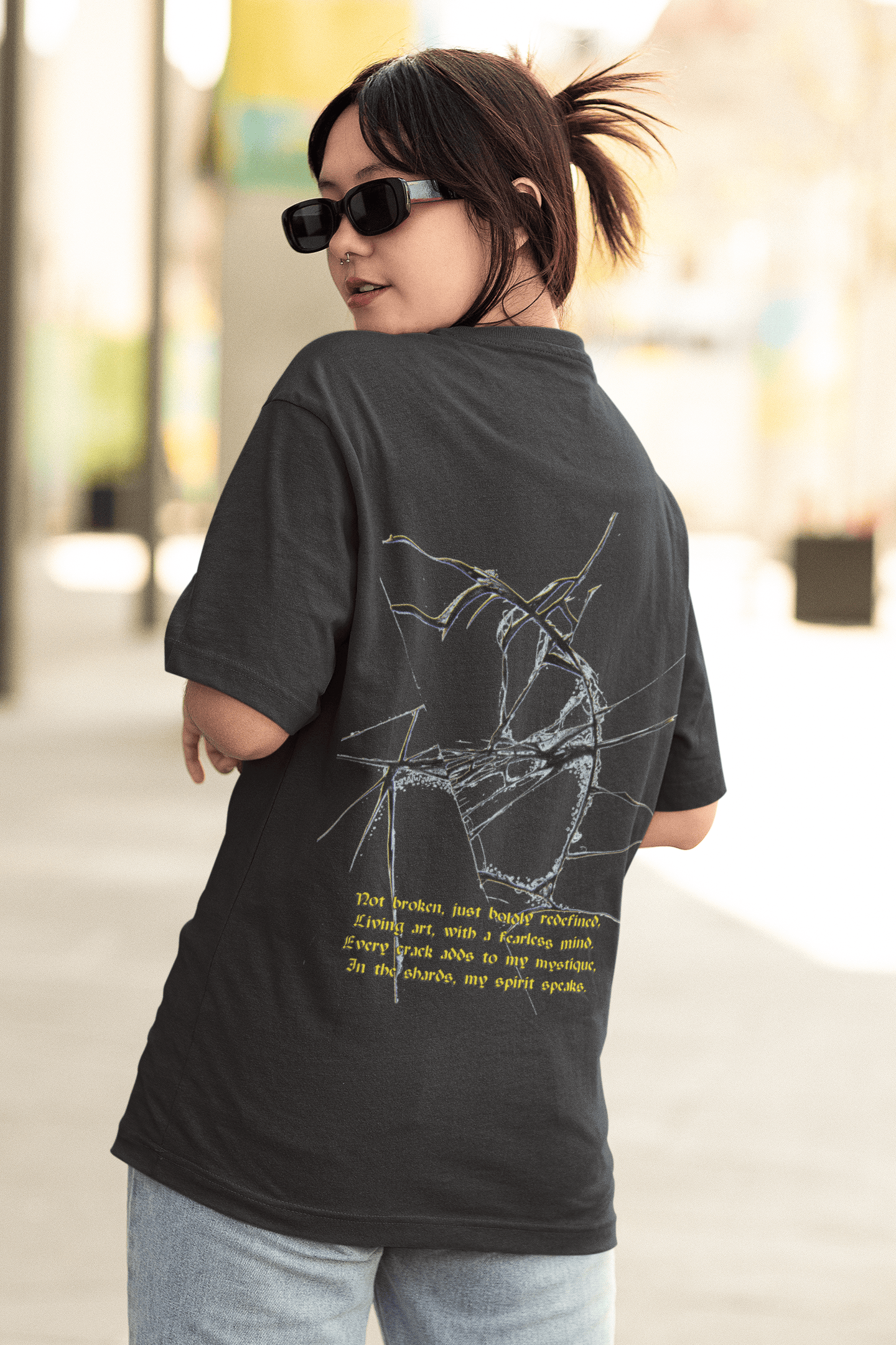 Shattered Reflections Oversized T-Shirt | The OddBall Wagon