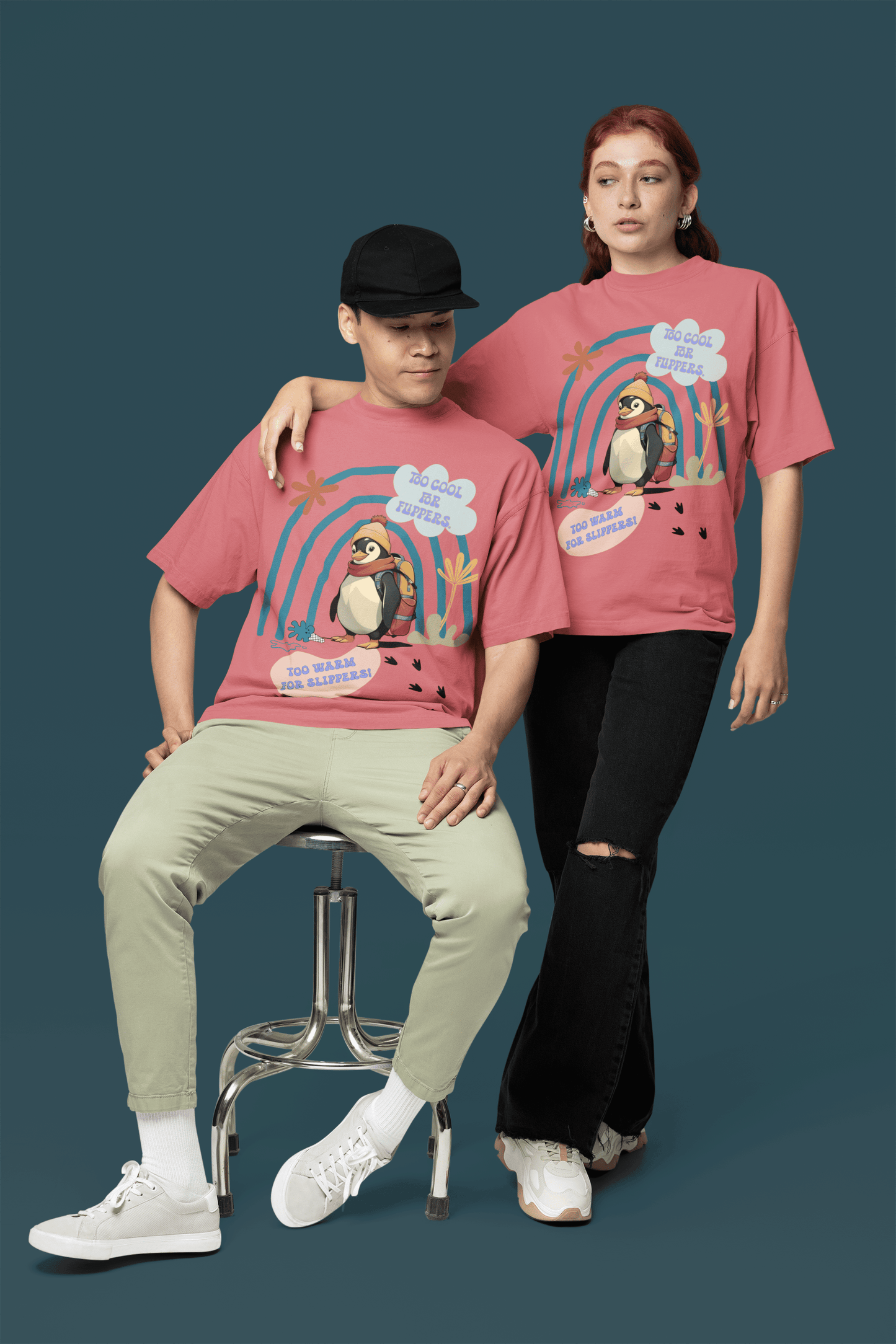 Cool Penguin Oversized T-Shirt | The OddBall Wagon