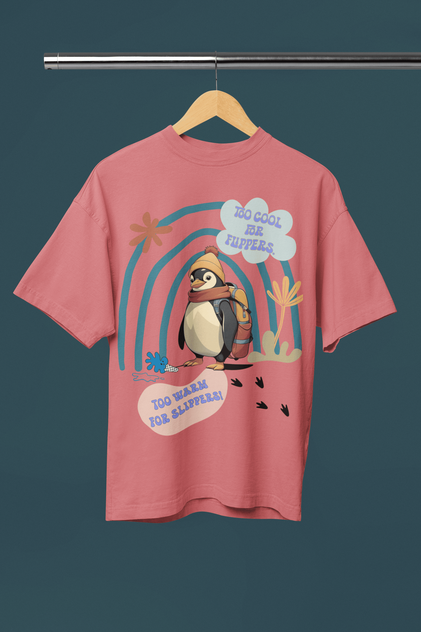 Cool Penguin Oversized T-Shirt | The OddBall Wagon