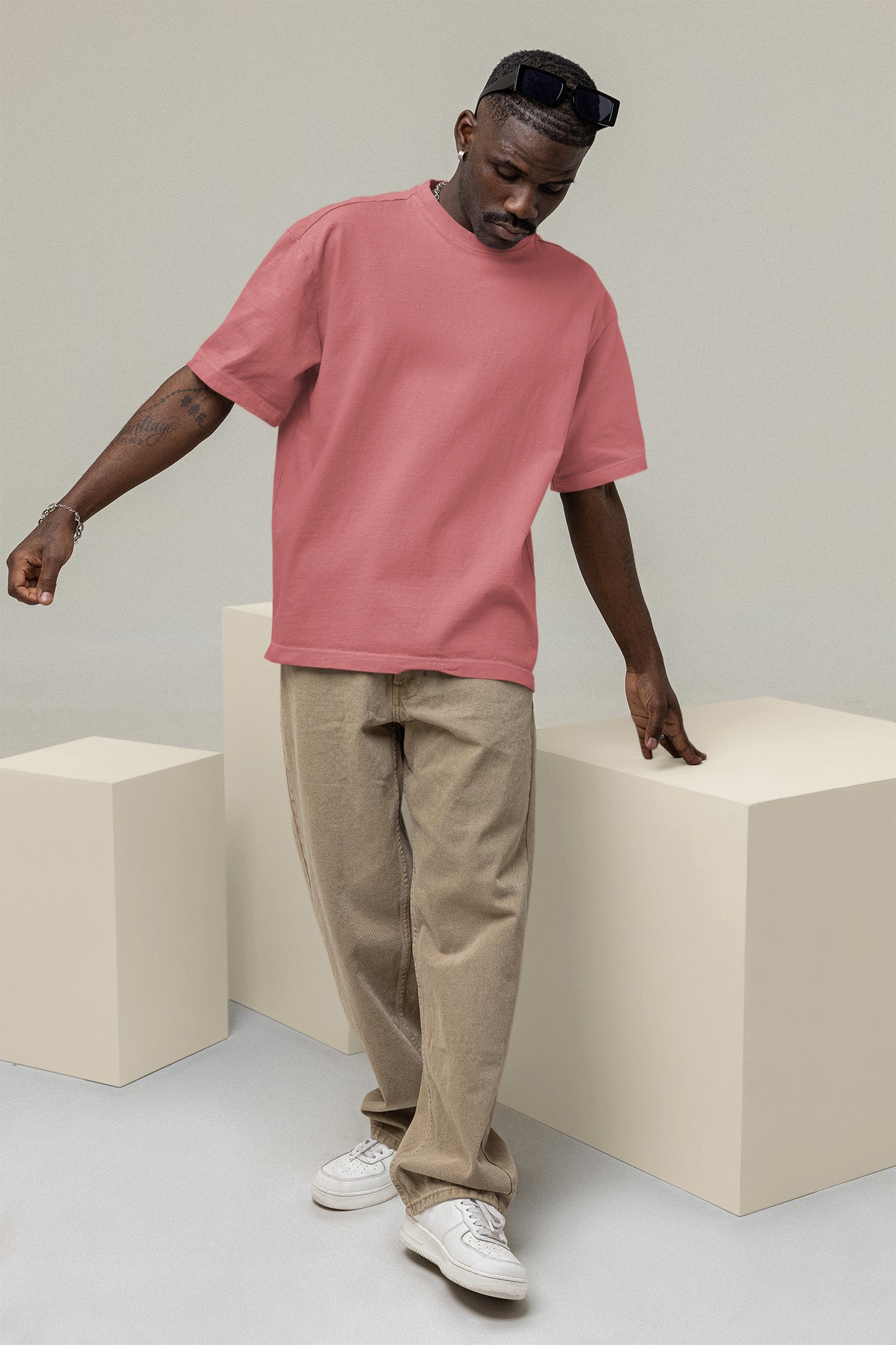Men’s Oversized T-Shirt – Dusty Rose