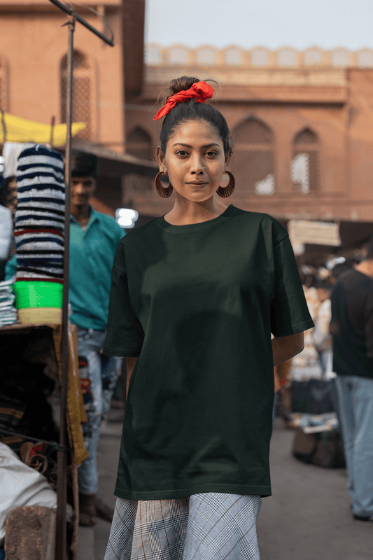 Women’s Oversized T-Shirt – Bottle Green