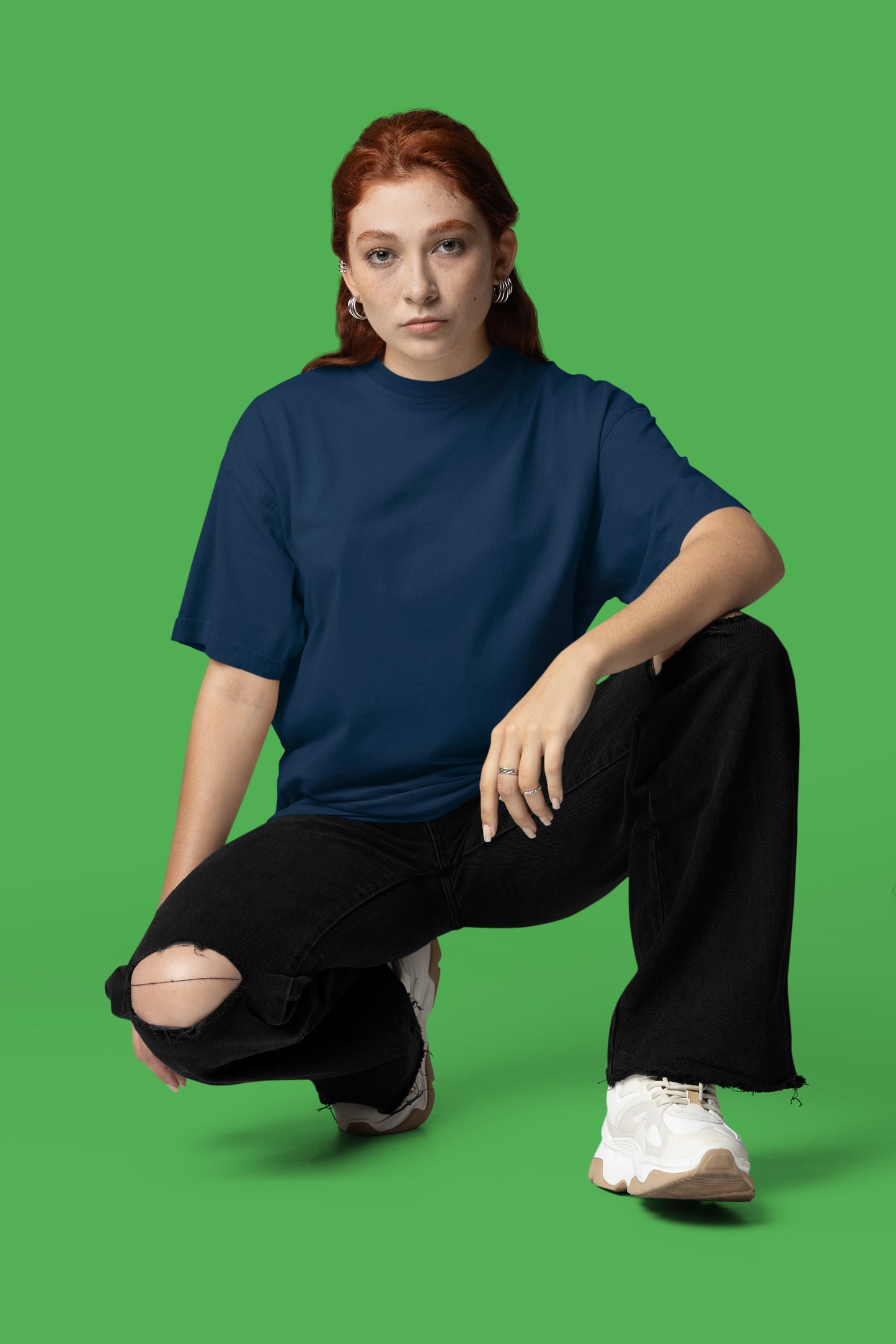 Women’s Oversized T-Shirt – Navy Blue