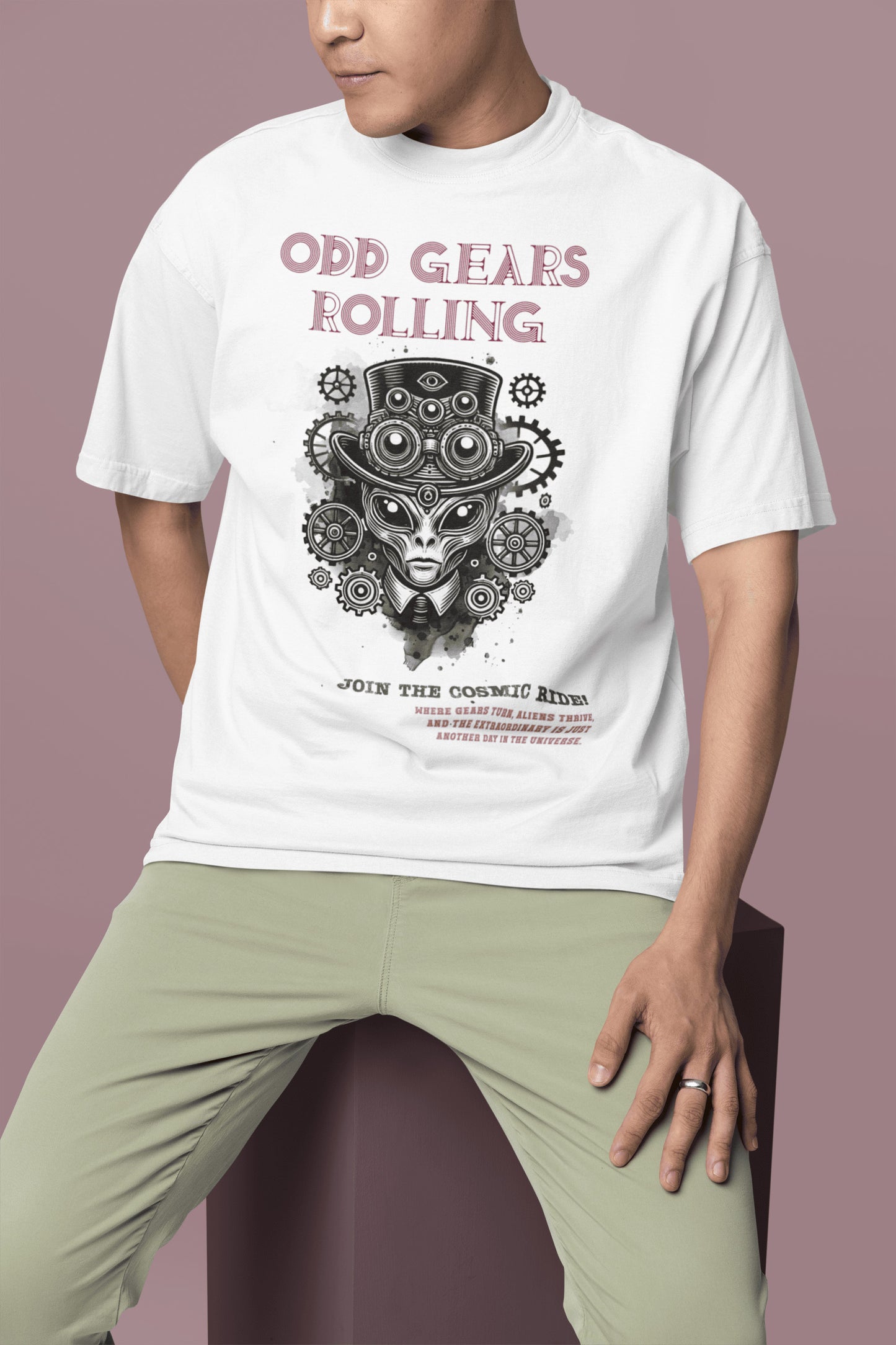 Odd Gears Rolling Oversized T-Shirt | The OddBall Wagon