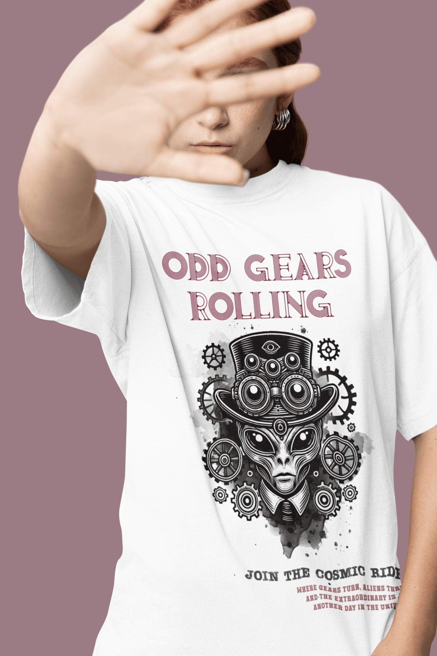 Odd Gears Rolling Oversized T-Shirt | The OddBall Wagon
