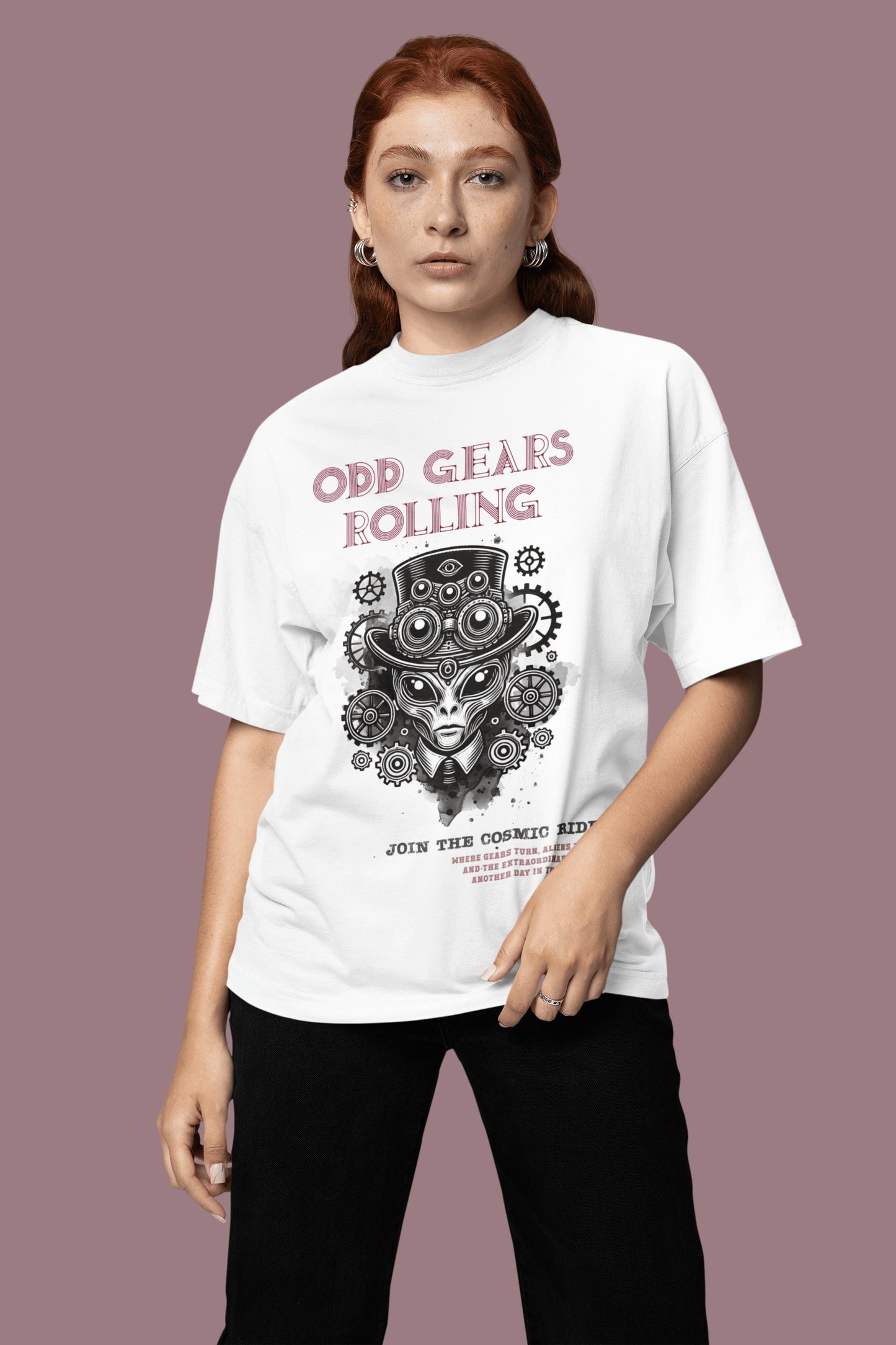 Odd Gears Rolling Oversized T-Shirt | The OddBall Wagon