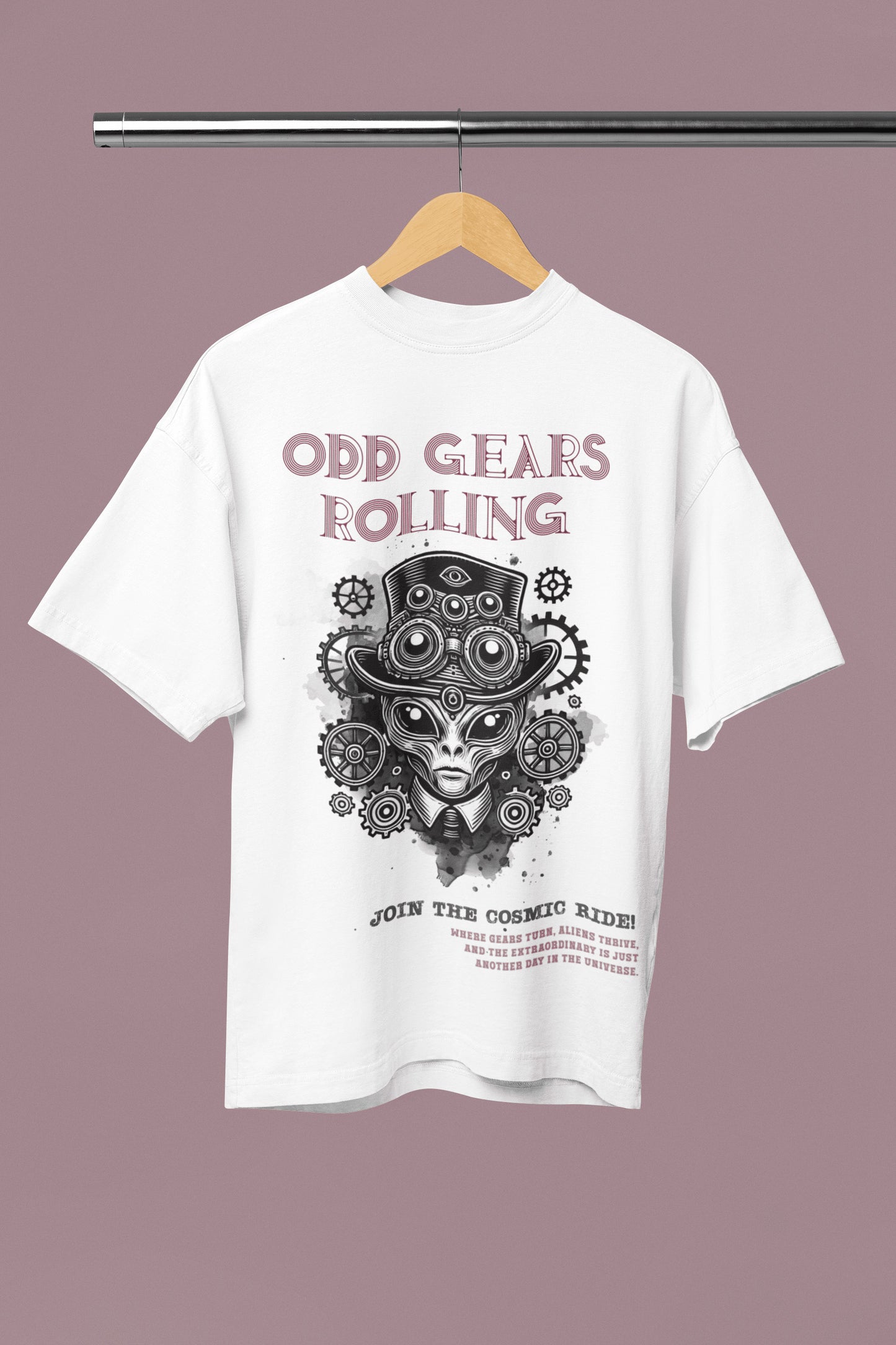 Odd Gears Rolling Oversized T-Shirt | The OddBall Wagon