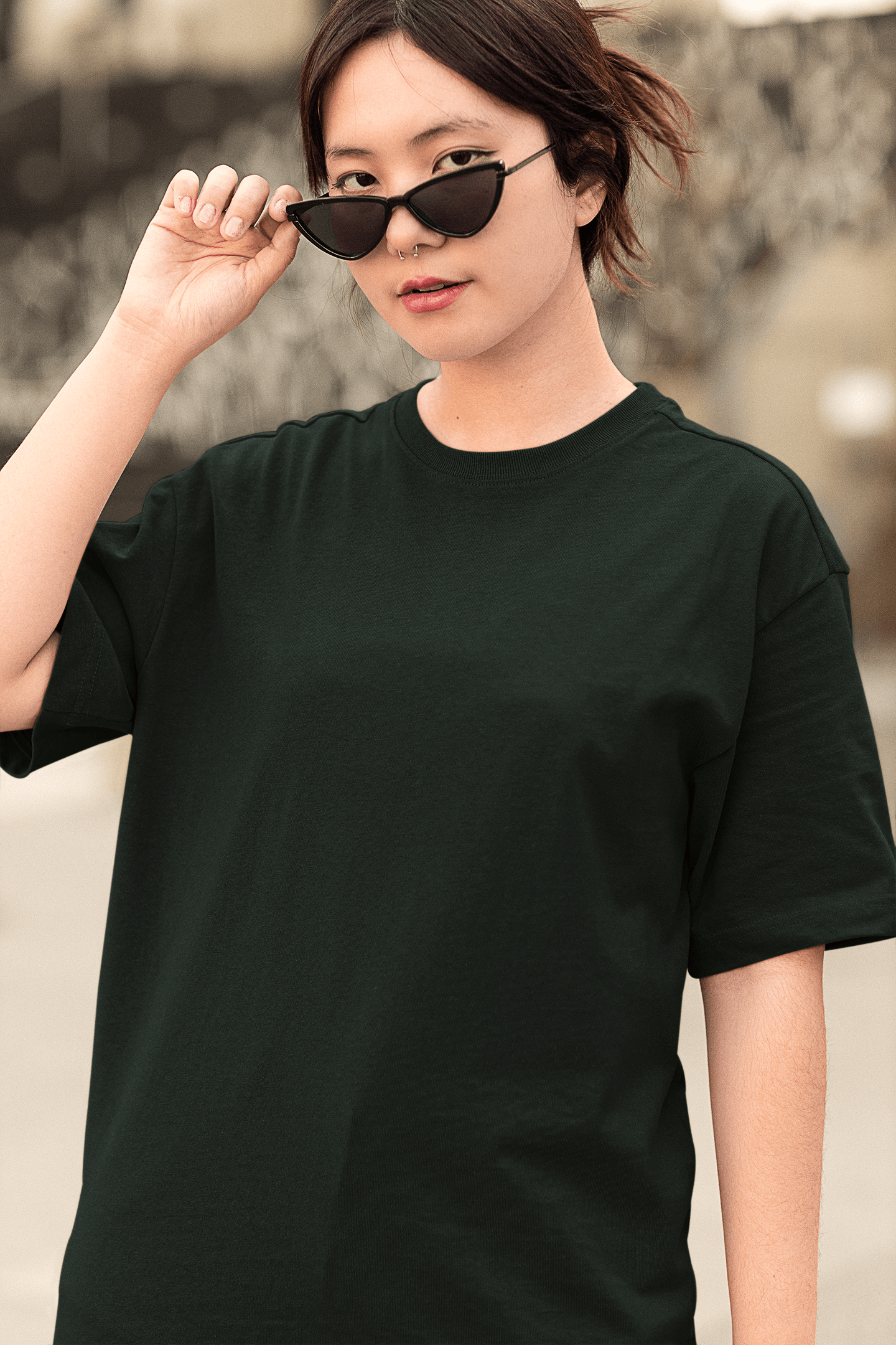 Women’s Oversized T-Shirt – Bottle Green